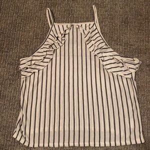 High Neck Tank with Ruffle Accent